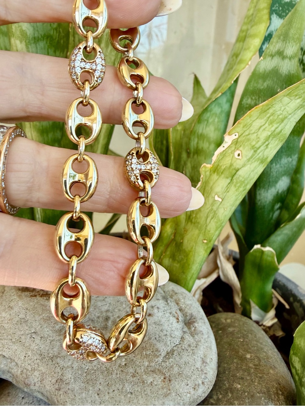 10 karat gold, mariner link bracelet